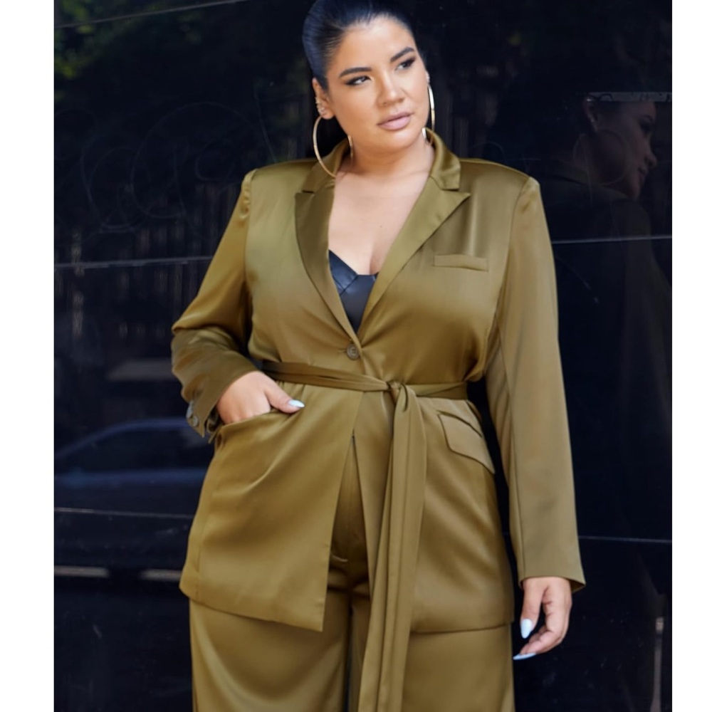 NWT The Drop Military Olive Peak Lapel Self Tie Blazer